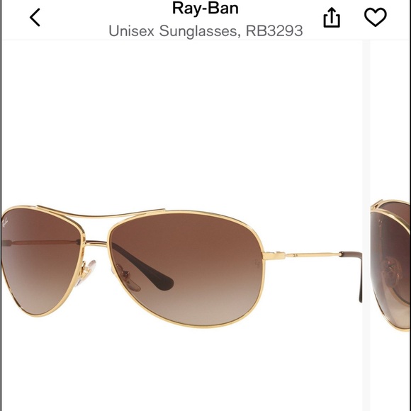 Ray-Ban Gold Frame Sunglasses with Brown Lenses RB3293 with case authentic